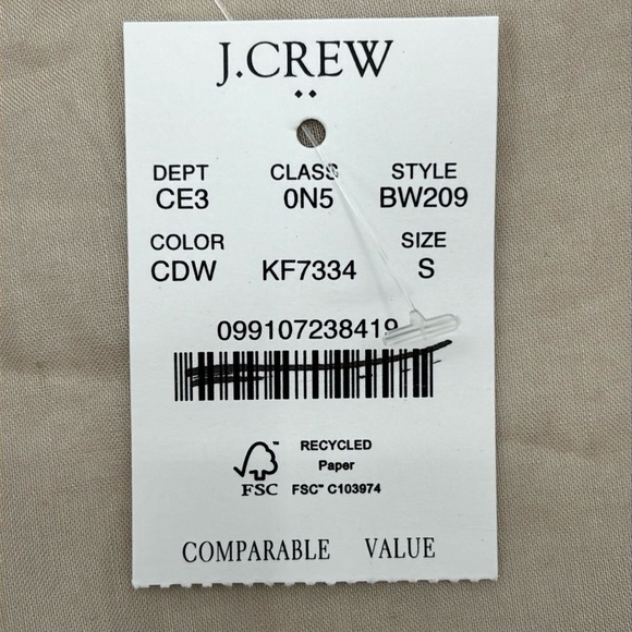 J Crew Factory Polo tunic cover-up in Coastal Dune White Col size S NWT BW209 - Picture 6 of 10